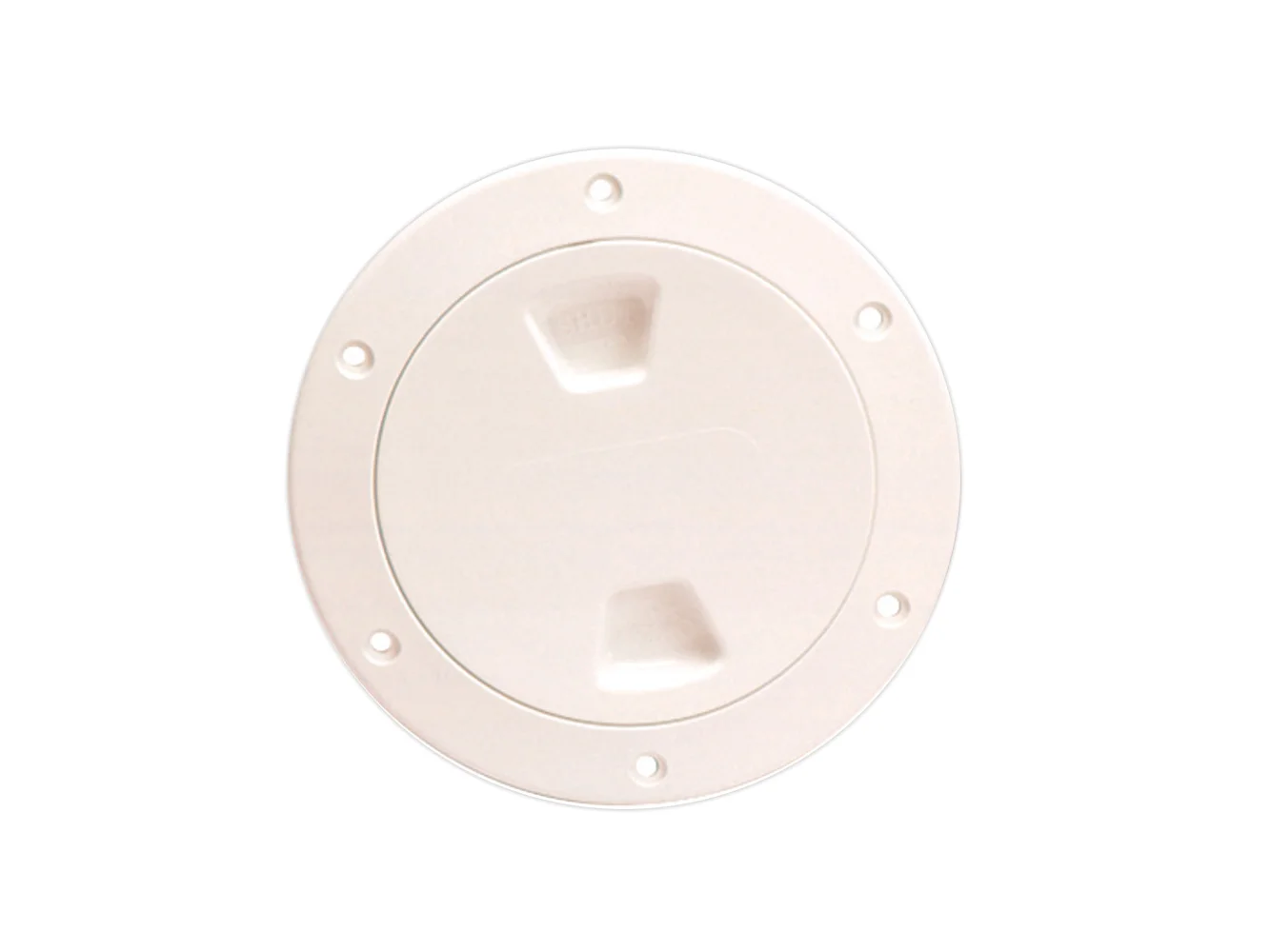 Beckson 4" Smooth Center Screw-Out Deck Plate - Beige