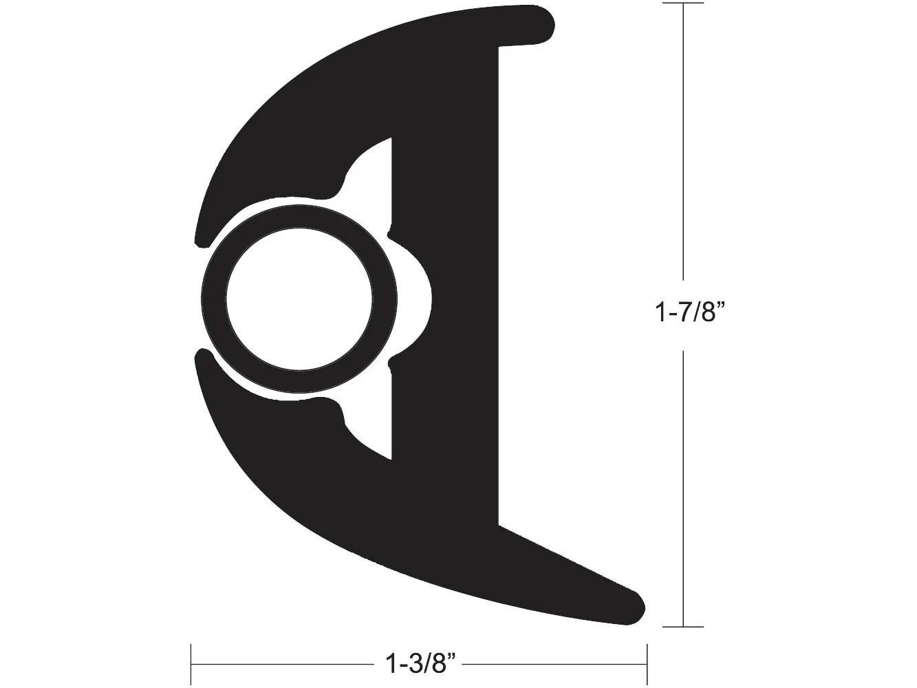 TACO Flex Vinyl Rub Rail Kit - Black w/Black Insert - 50' - 1-7/8" X 1-3/8"
