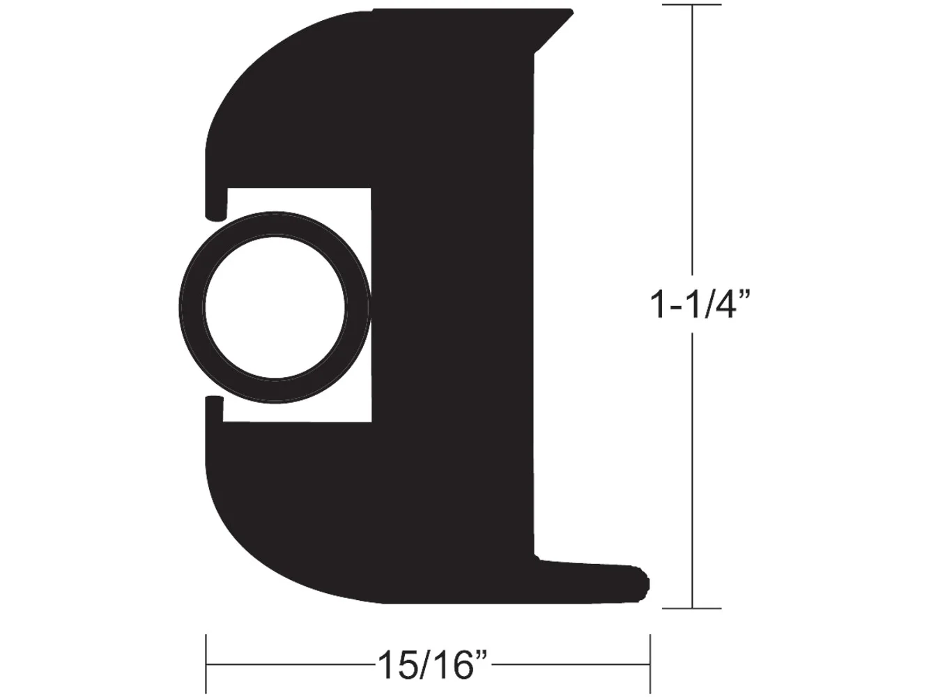 TACO Flex Vinyl Rub Rail Kit - Black w/Black Insert - 70' - 1-1/4" x 15/16"