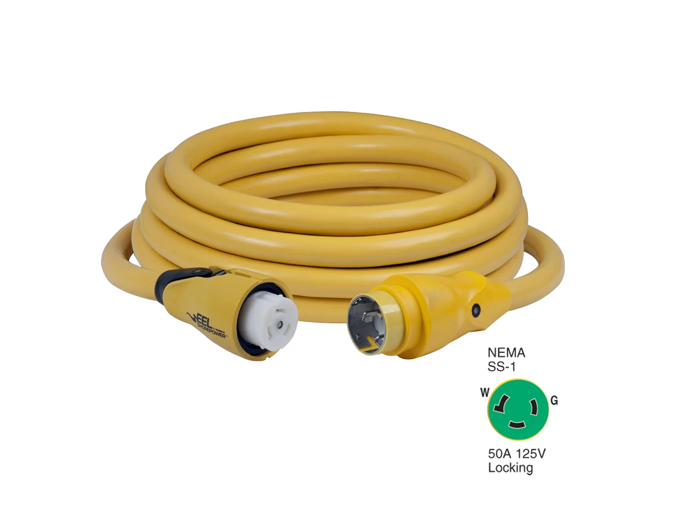 Marinco CS503-25 EEL 50A 125V Shore Power Cordset - 25' - Yellow