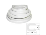 TACO Flexible Vinyl Trim - ½" Opening x ⅝"W x 25'L - White