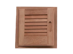 Whitecap Teak Louvered Door & Frame - Left Hand - 12" x 12"