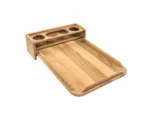 Whitecap Teak Drinkholder w/Removable Cockpit Table Top - Holds 4 Glasses