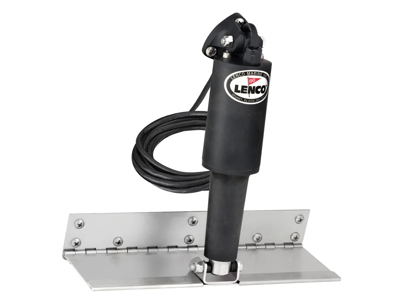 Lenco 4" x 12" Limited Space Trim Tab Kit w/o Switch Kit 12V - Standard Finish - Standard Actuator