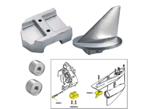 Tecnoseal Anode Kit w/Hardware - Mercury Alpha 1 Gen 1 - Magnesium