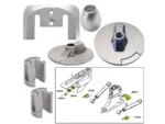 Tecnoseal Anode Kit w/Hardware - Mercury Bravo 3 2004-Present - Zinc