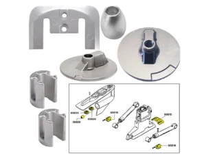 Tecnoseal Anode Kit w/Hardware - Mercury Bravo 3 2004-Present - Aluminum
