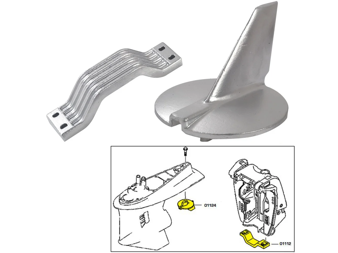 Tecnoseal Anode Kit w/Hardware - Yamaha 200-250HP - Aluminum