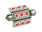 Lunasea Pointed Festoon 9 LED Light Bulb - 42mm - Red