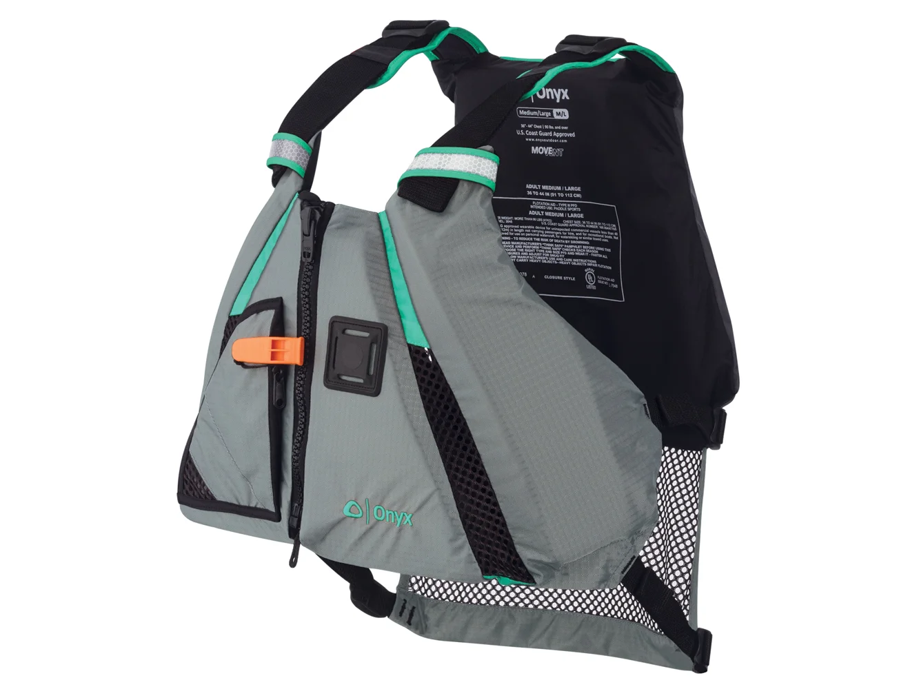 Onyx MoveVent Dynamic Paddle Sports Life Vest - XS/SM - Aqua