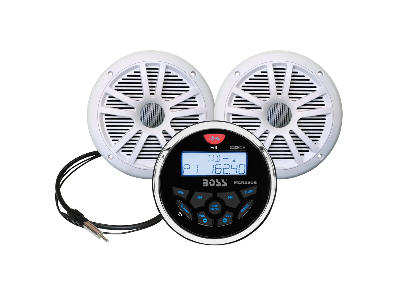 Boss Audio MCKGB350W.6 Marine Stereo & 6.5" Speaker Kit - White