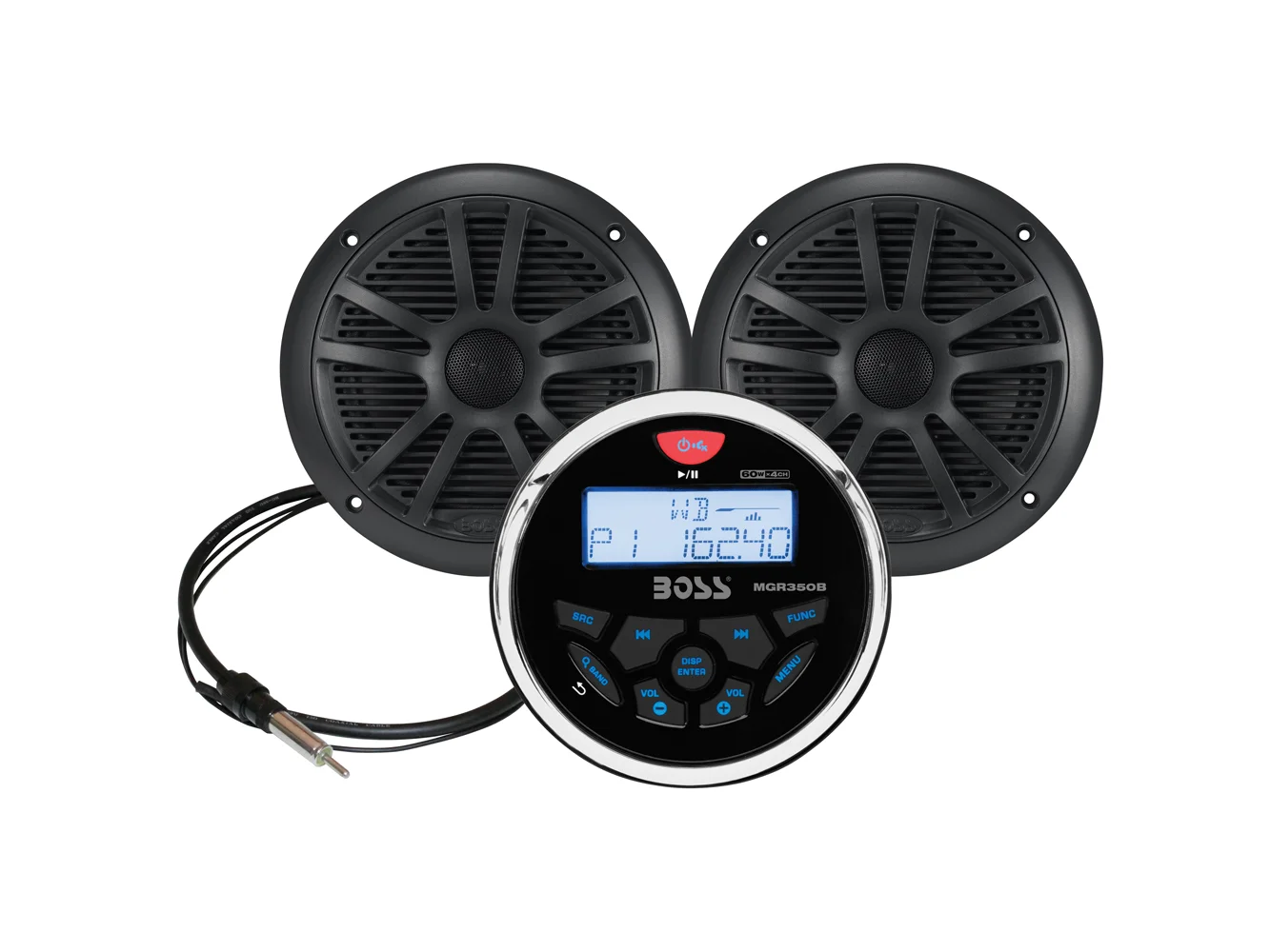 Boss Audio MCKGB350W.6 Marine Stereo & 6.5" Speaker Kit - Black