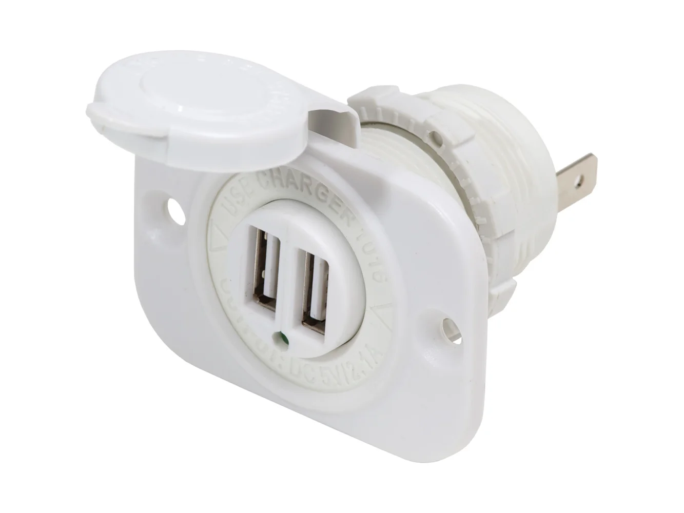 Blue Sea 12V DC Dual USB Charger Socket - White