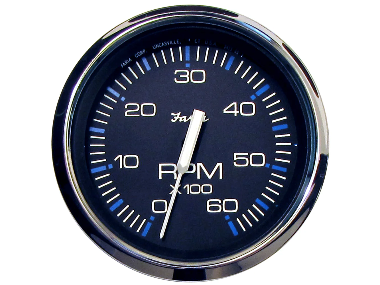 Faria Chesapeake Black 4" Tachometer - 6000 RPM (Gas) (Inboard & I/O)