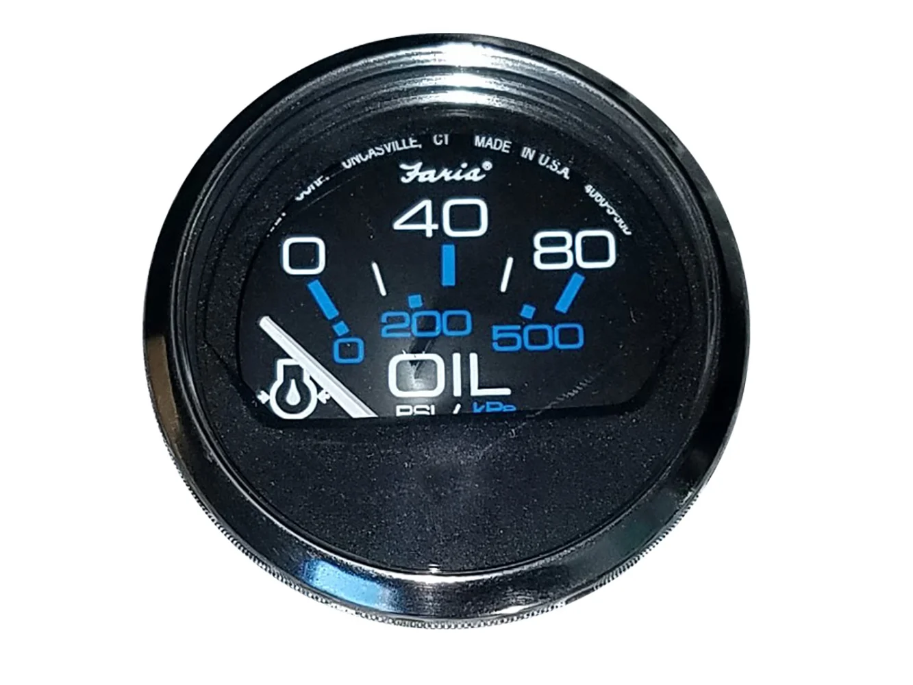 Faria Chesapeake Black 2" Oil Pressure Gauge (80 PSI)