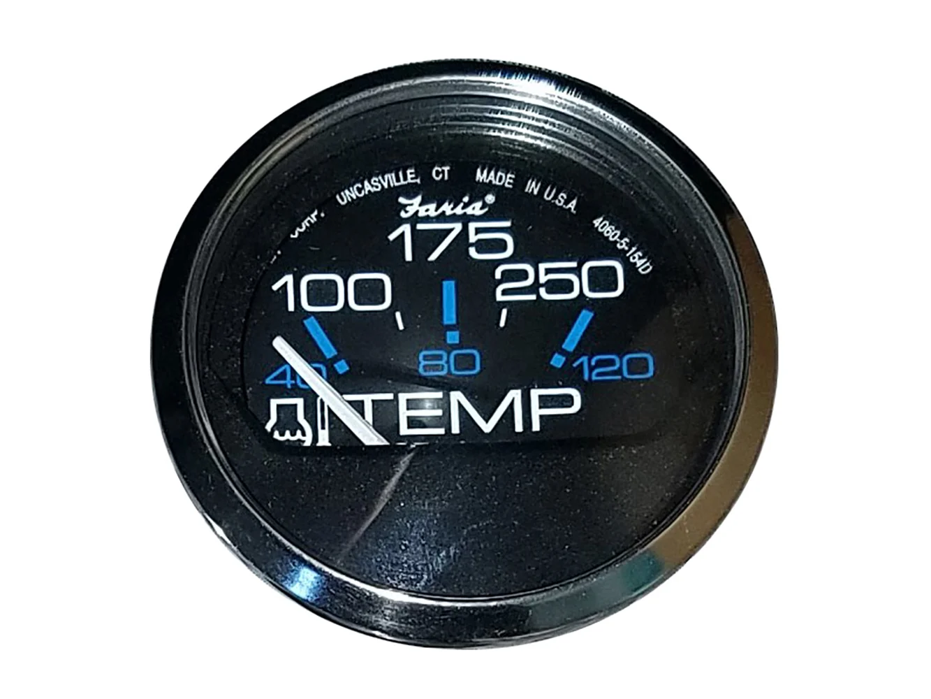 Faria Chesapeake Black 2" Water Temperature Gauge (100-250°F)