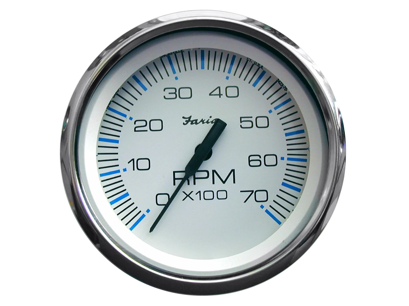 Faria Chesapeake White SS 4" Tachometer - 7000 RPM (Gas) (All Outboards)