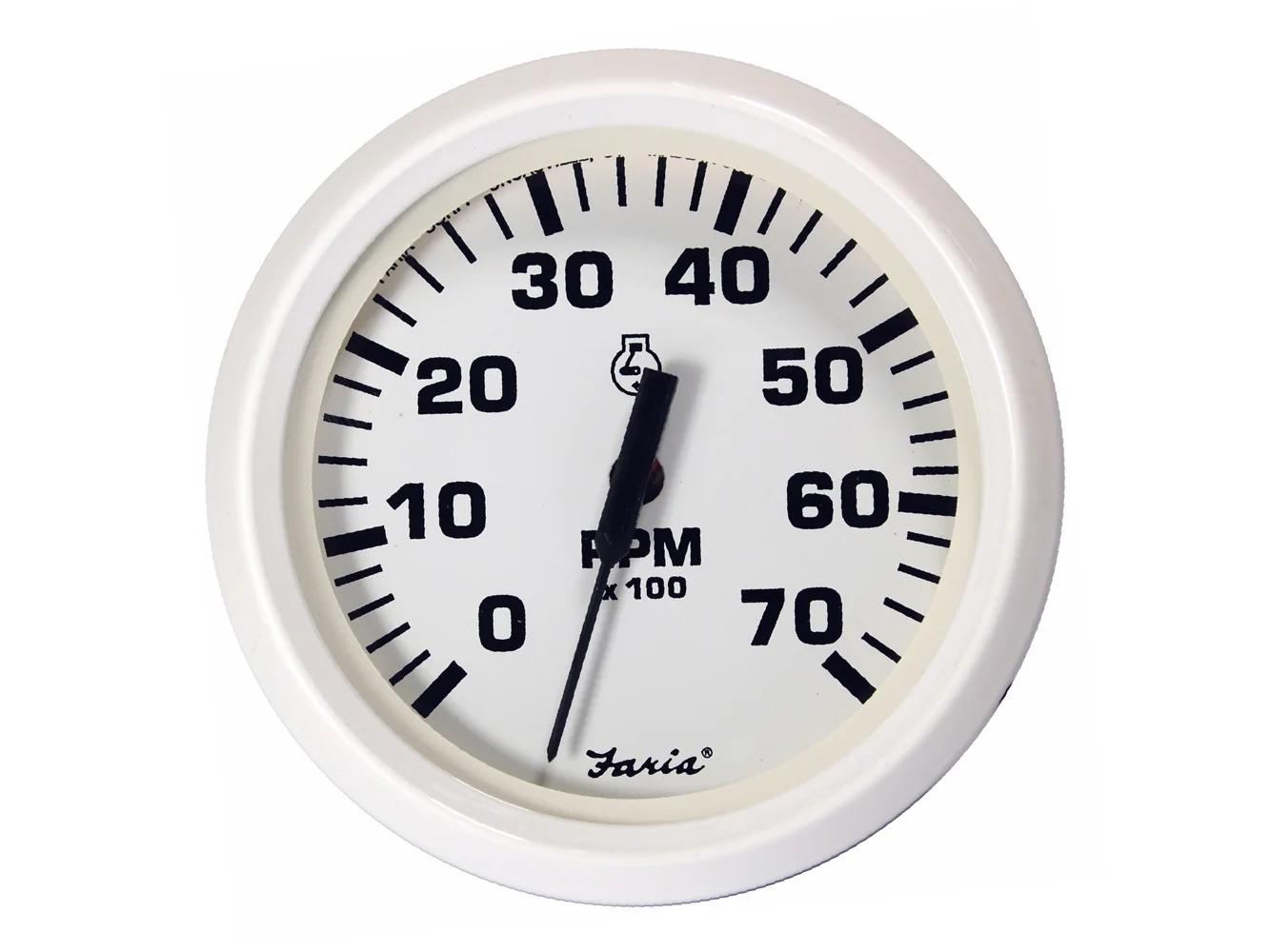 Faria Dress White 4" Tachometer - 7000 RPM (Gas) (All Outboards)