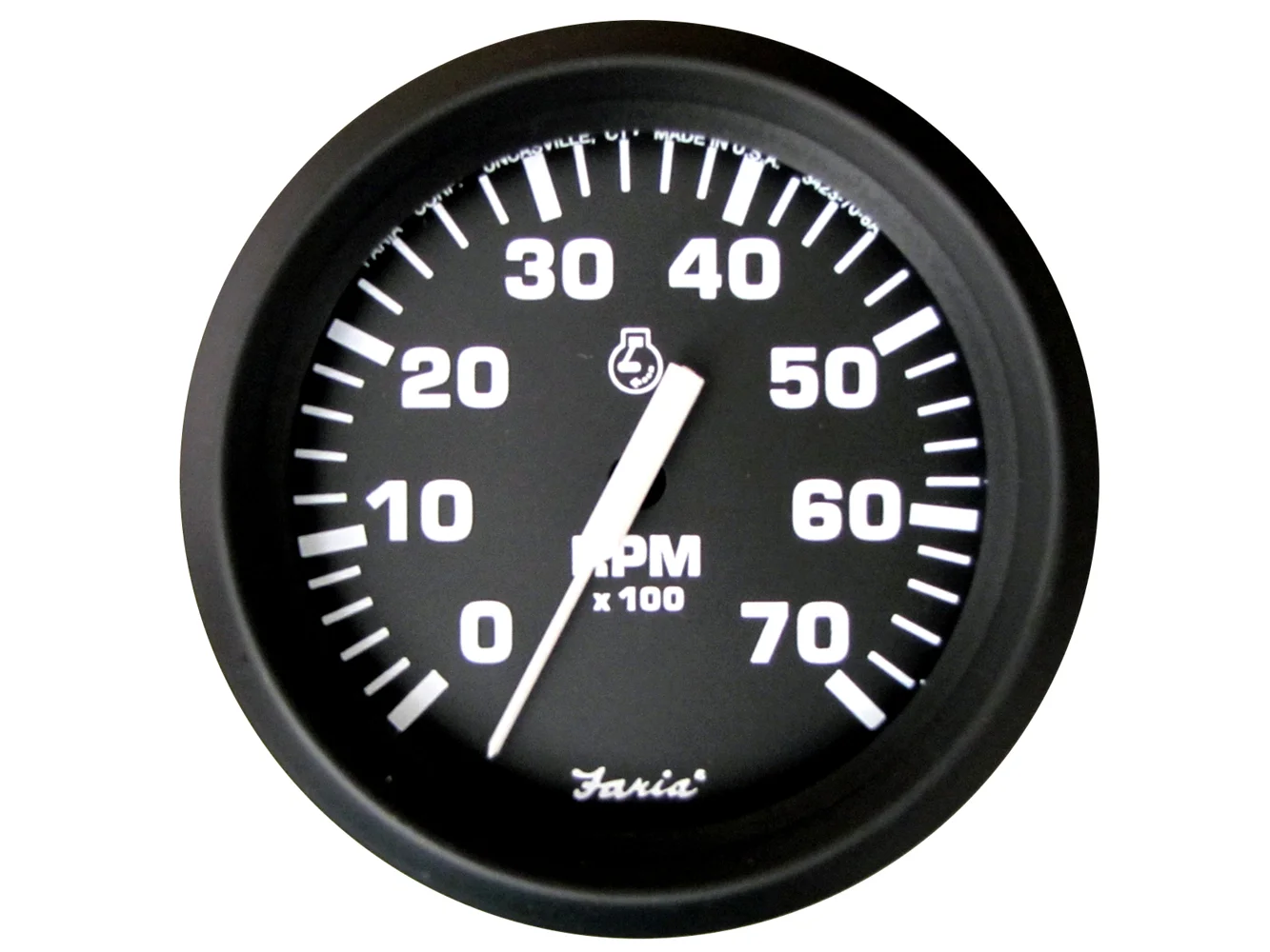 Faria Euro Black 4" Tachometer - 7,000 RPM (Gas - All Outboard)