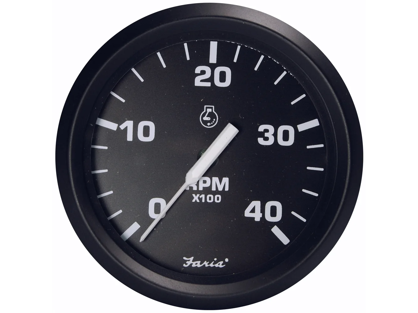 Faria Euro Black 4" Tachometer - 4000 RPM (Diesel - Magnetic Pick-Up)
