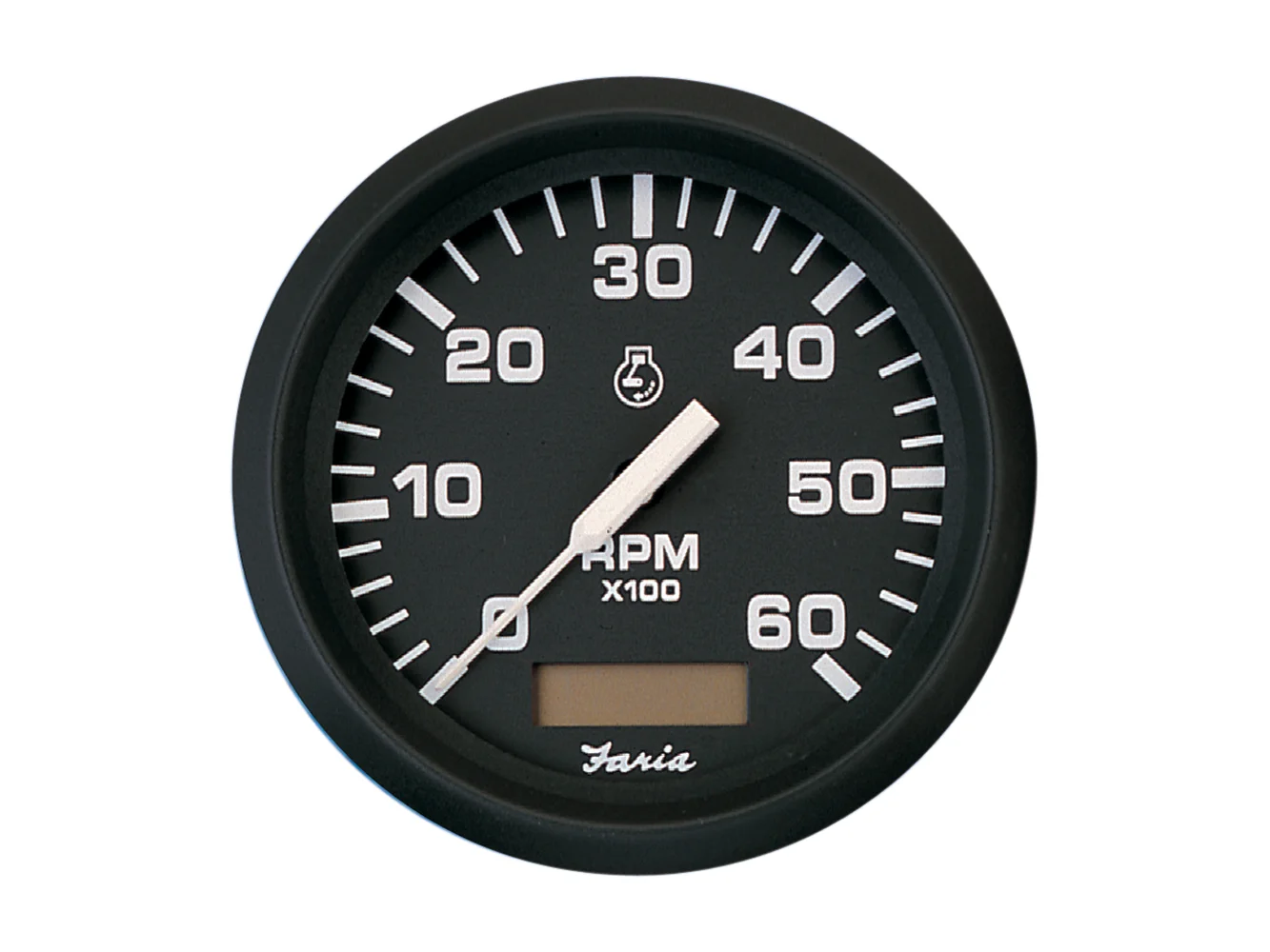 Faria Euro Black 4" Tachometer w/Hourmeter - 6,000 RPM (Gas - Inboard)