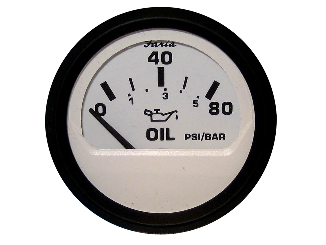 Faria Euro White 2" Oil Pressure Gauge (80 PSI)