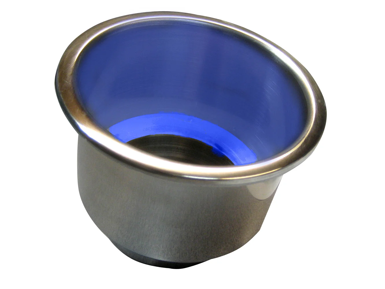 Whitecap Flush Mount Cup Holder w/Blue LED Light - Stainless Steel