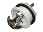 Whitecap T-Handle Latch - Chrome Plated Zamac/White Nylon - Locking - Freshwater Use Only
