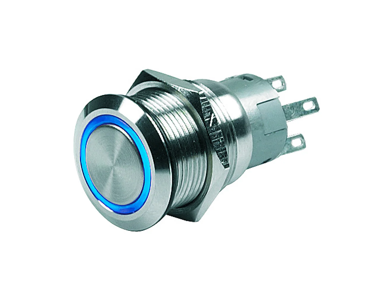 BEP Push Button Switch - 24V Latching On/Off - Blue LED