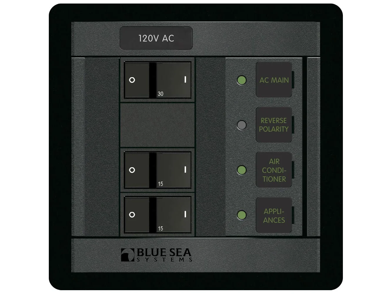 Blue Sea 1214 120V AC Main + 2 Positions