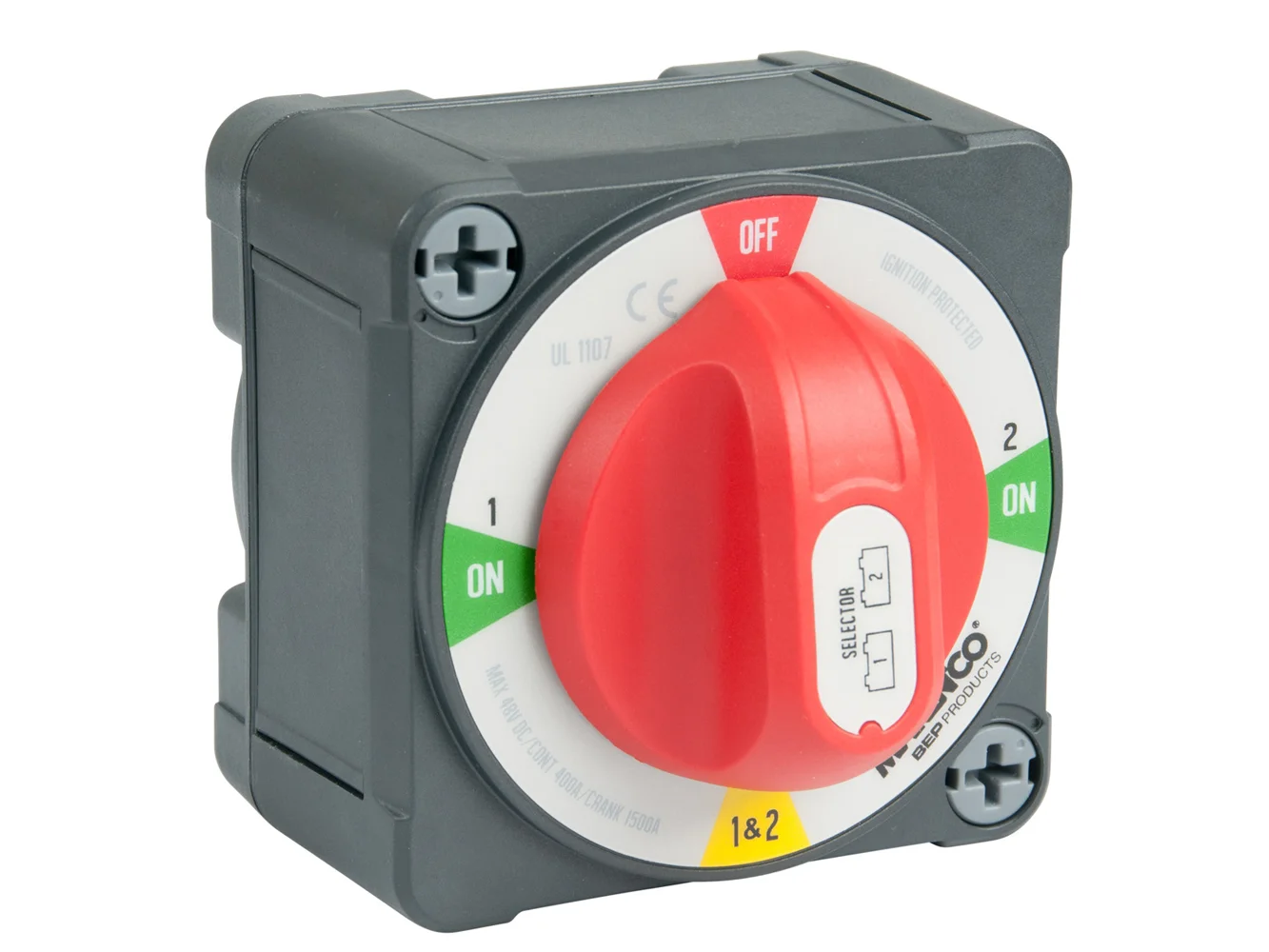 BEP Pro Installer 400A EZ-Mount Battery Selector Switch (1-2-Both-Off)