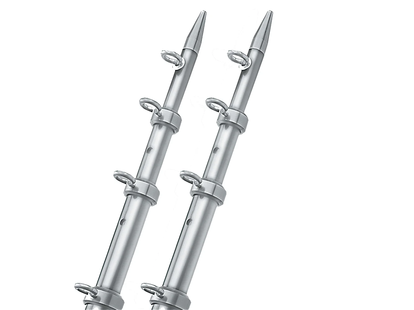 TACO 15' Silver/Silver Outrigger Poles - 1-1/8" Diameter