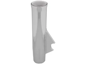 TACO Flared Weld-On Rod Holder 9-3/4"L x 1-3/4"ID - White Liner Polished Finish - 3/8" Coped Blade