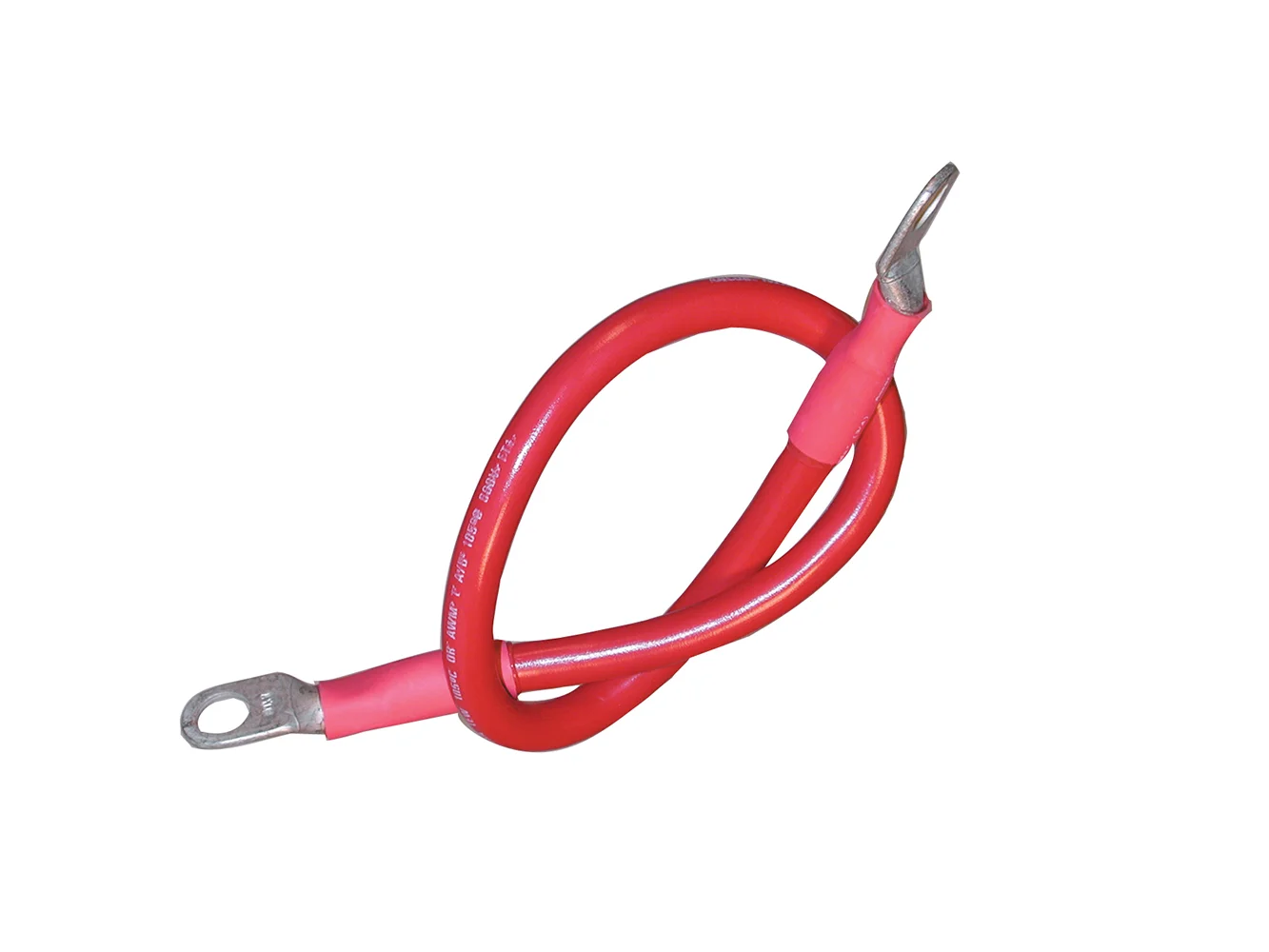 Ancor Battery Cable Assembly, 2 AWG (34mm²) Wire, 3/8" (9.5mm) Stud, Red - 18" (45.7cm)