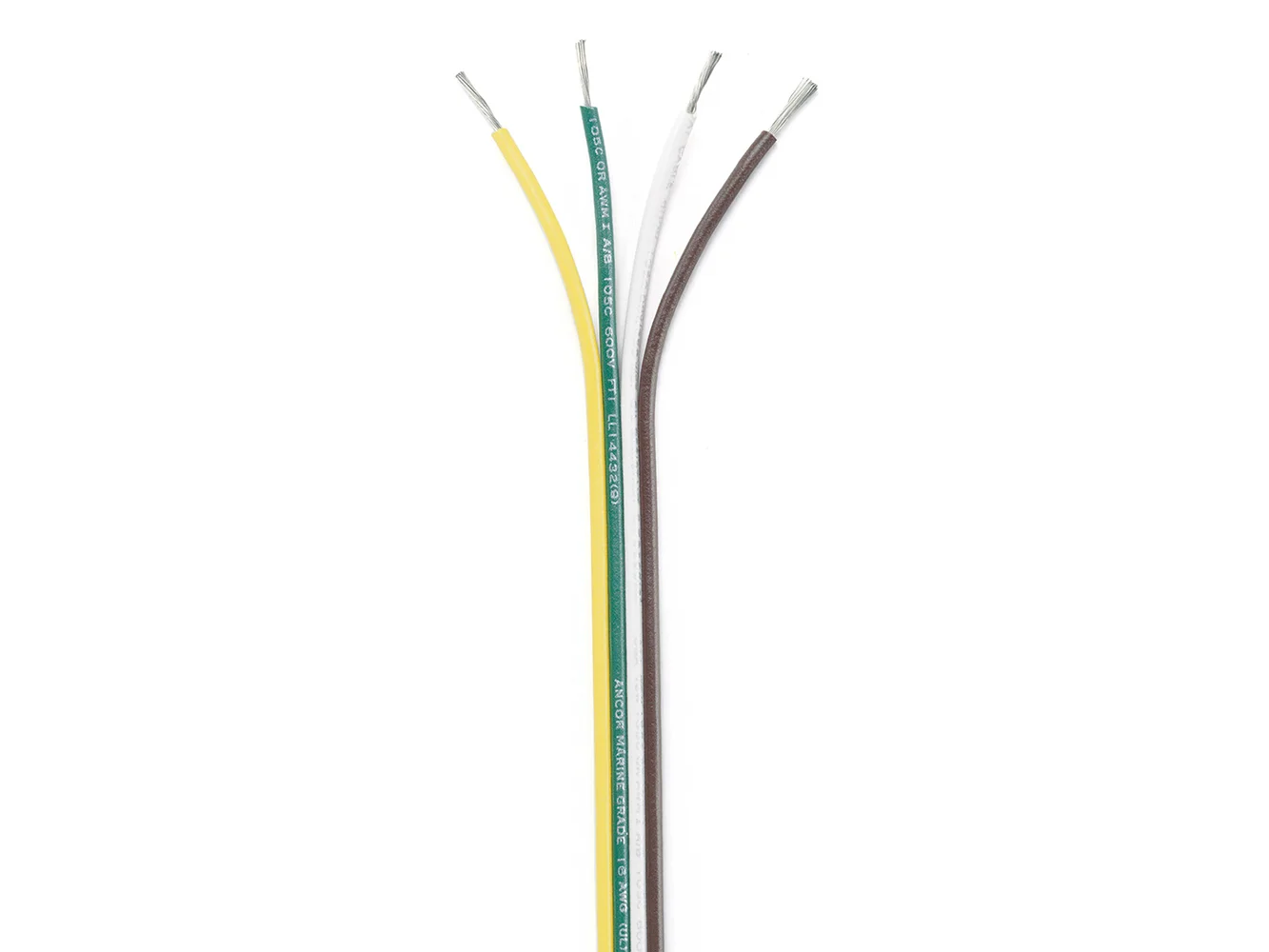 Ancor Ribbon Bonded Cable - 16/4 AWG - Brown/Green/White/Yellow - Flat - 100'