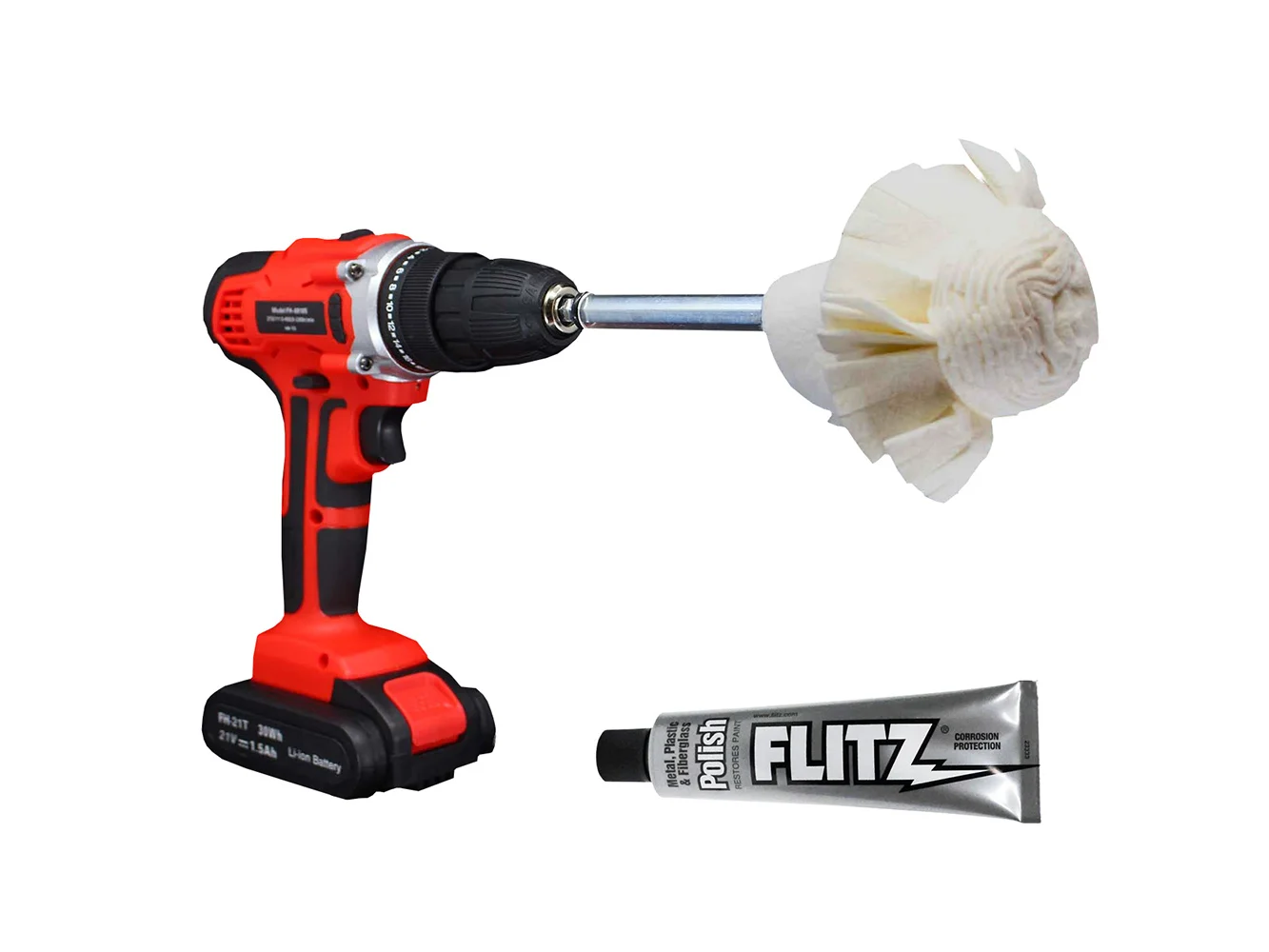 Flitz Buff Ball - Super Mini 2" - White w/1.76oz Tube Flitz Polish