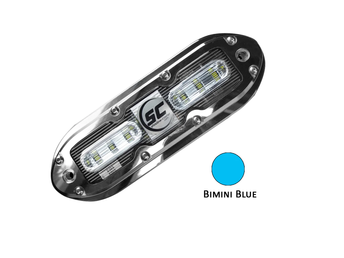 Shadow-Caster SCM-6 LED Underwater Light w/20' Cable - 316 SS Housing - Bimini Blue