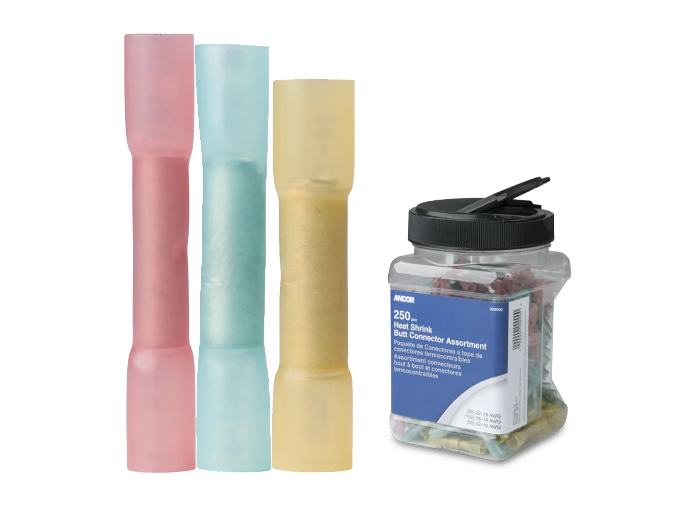 Ancor Heat Shrink Butt Connector Multi-Pack - 250-Piece - Jar