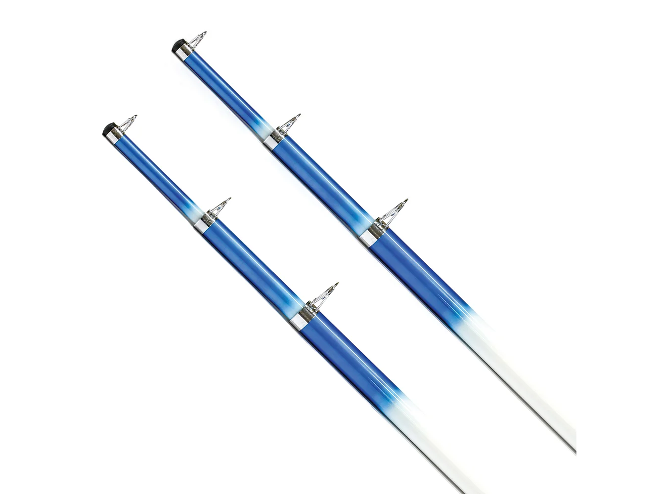 Tigress 15' Telescoping Fiberglass Outrigger Poles - 1-1/8" O.D. - White/Blue - Pair