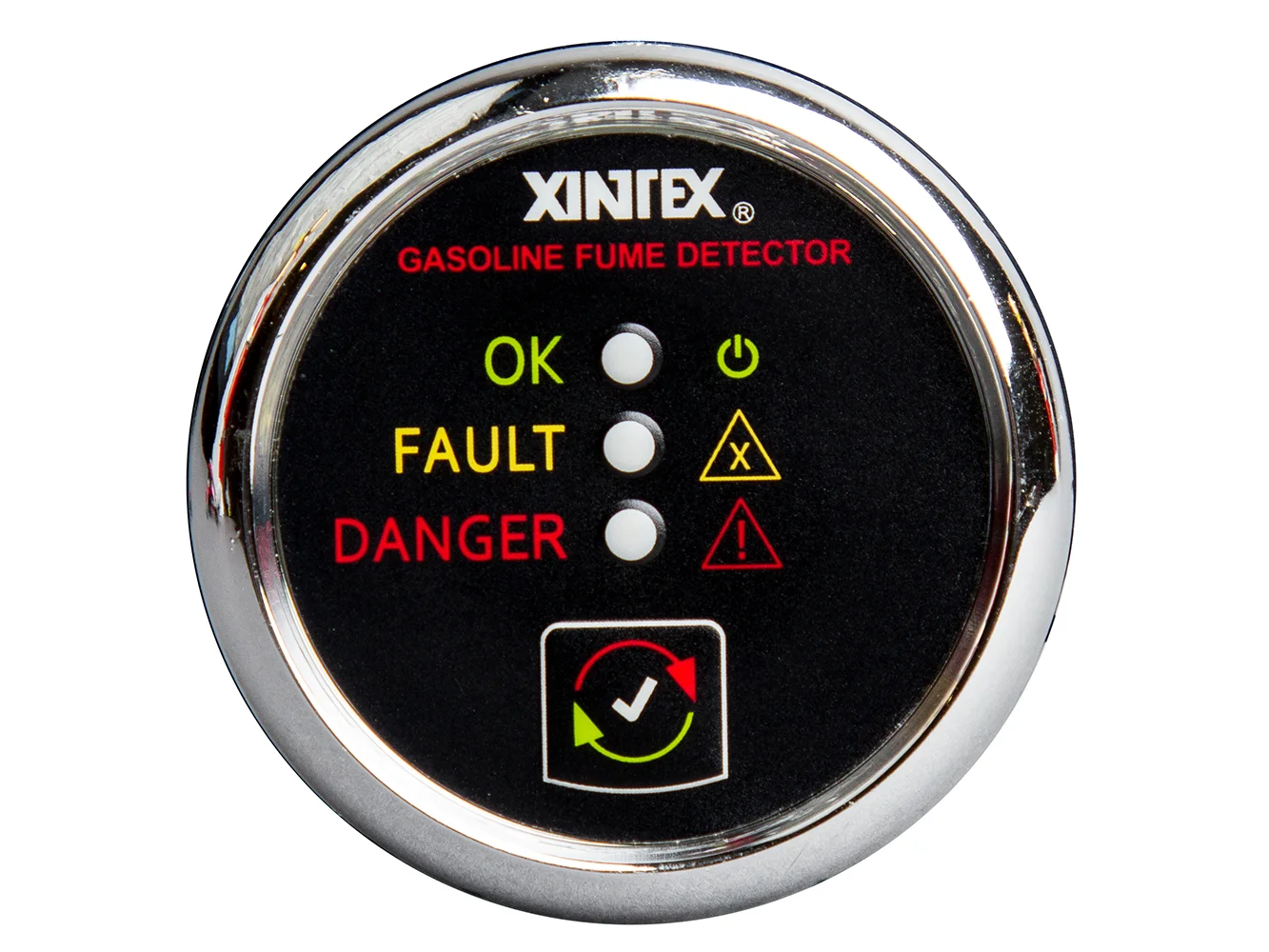Fireboy-Xintex Gasoline Fume Detector - Chrome Bezel - 12/24V