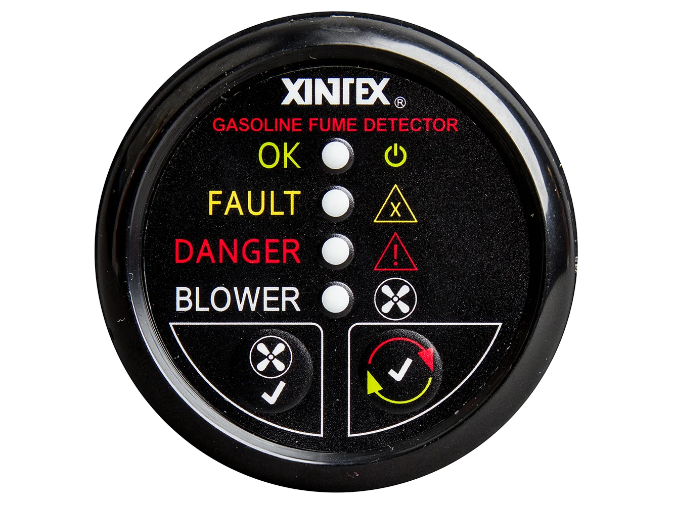 Fireboy-Xintex Gasoline Fume Detector w/Blower Control - Black Bezel - 12V