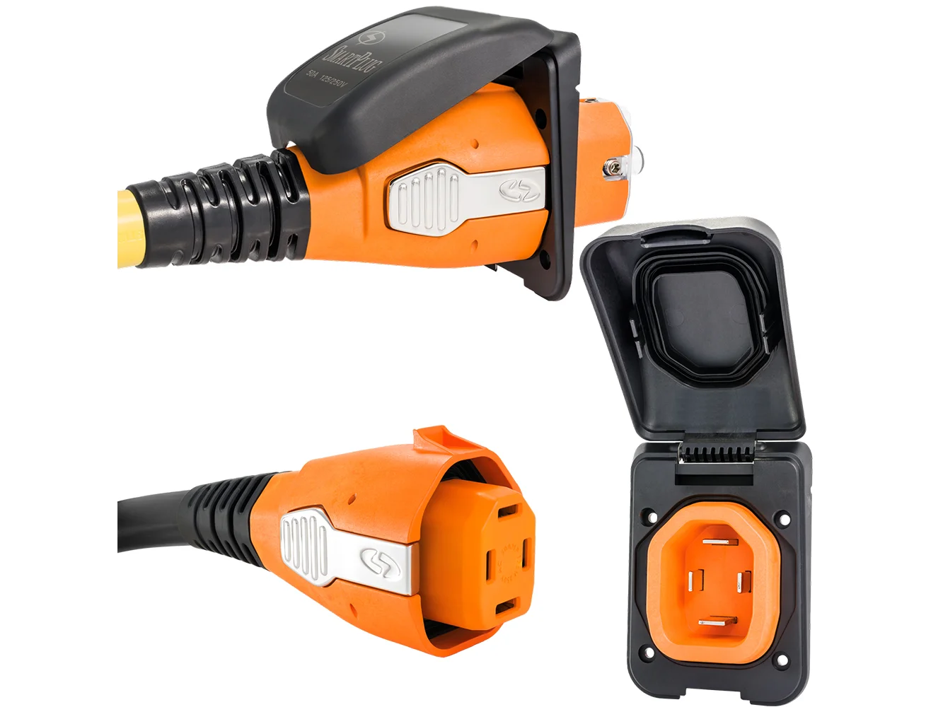 SmartPlug 50 AMP Inlet & Female Cord Connector Combo - Black