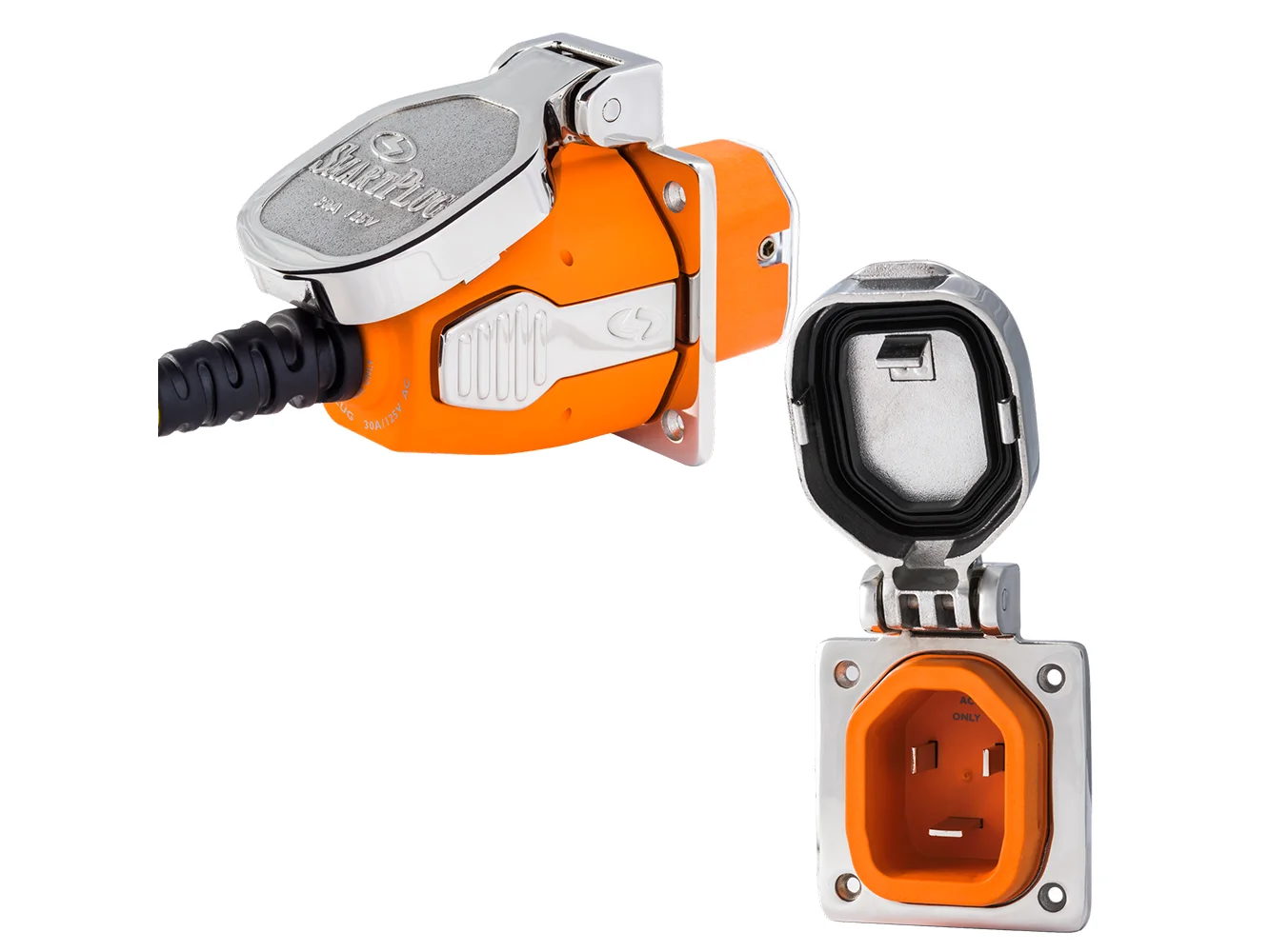 SmartPlug 30 AMP Inlet & Female Cord Connector Combo - Stainless Steel
