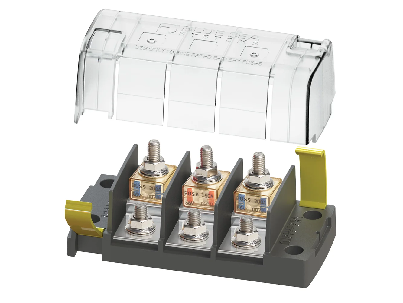Blue Sea 5194 MRBF Surface Mount 3 Circuit Fuse Block - Independent Source