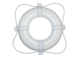 Taylor Made Foam Ring Buoy - 24" - White w/White Grab Line