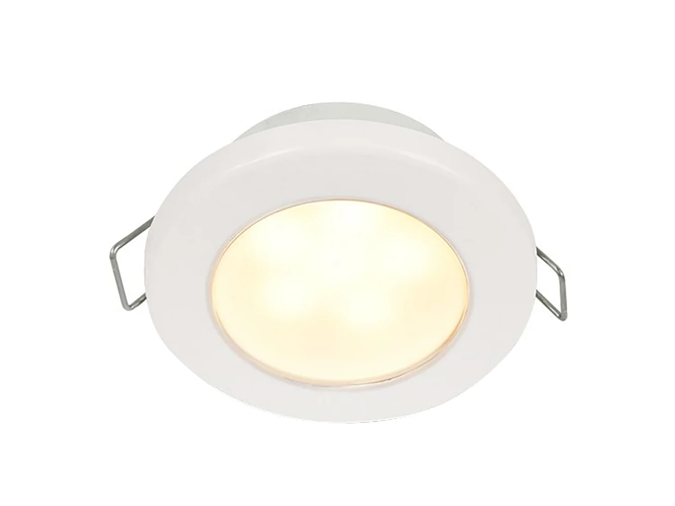 Hella Marine EuroLED 75 3" Round Spring Mount Down Light - Warm White LED - White Plastic Rim - 12V