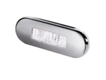 Hella Marine Surface Mount Oblong LED Courtesy Lamp - White LED - Stainless Steel Bezel