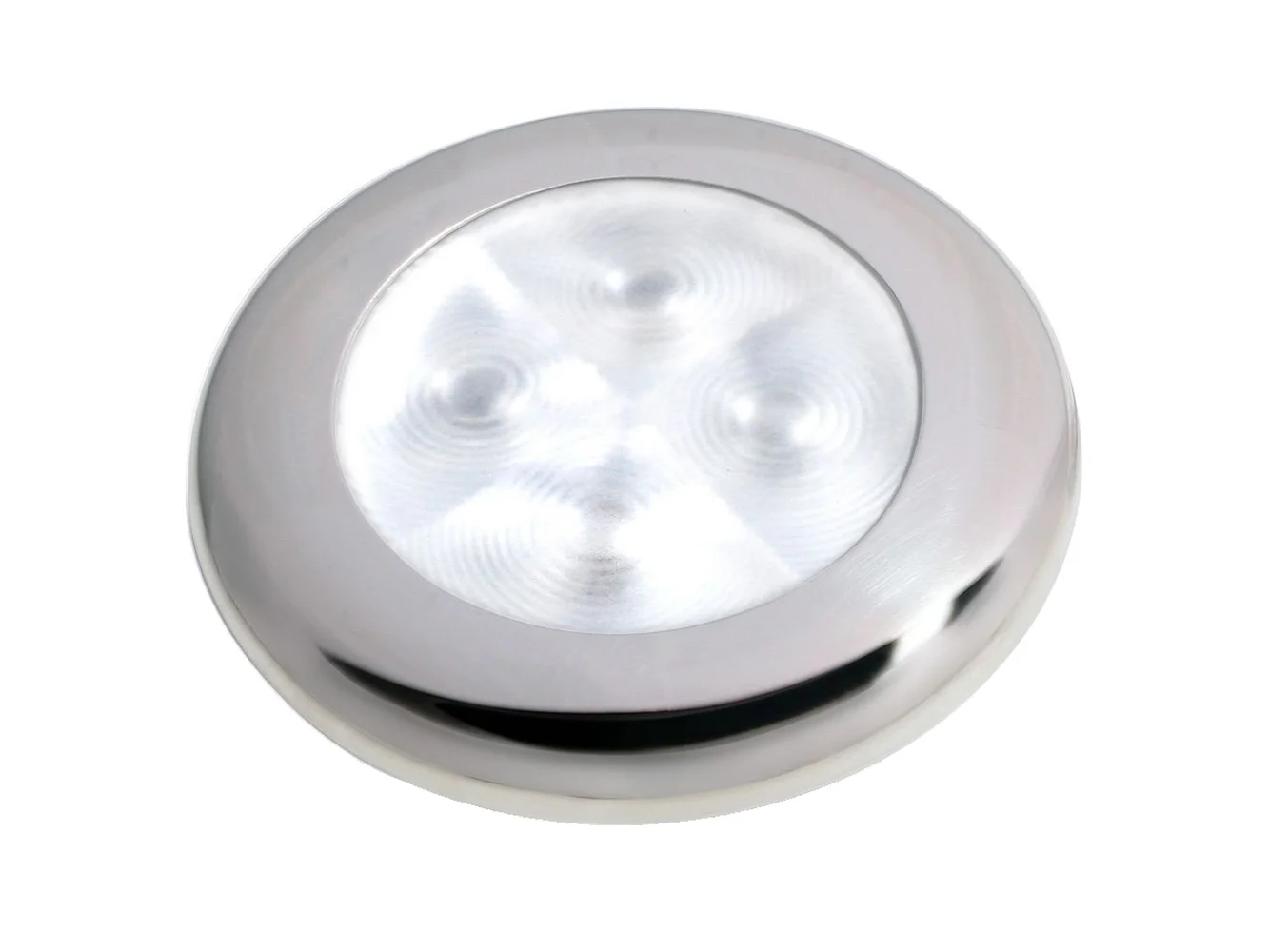 Hella Marine Slim Line LED 'Enhanced Brightness' Round Courtesy Lamp - White LED - Stainless Steel Bezel - 12V