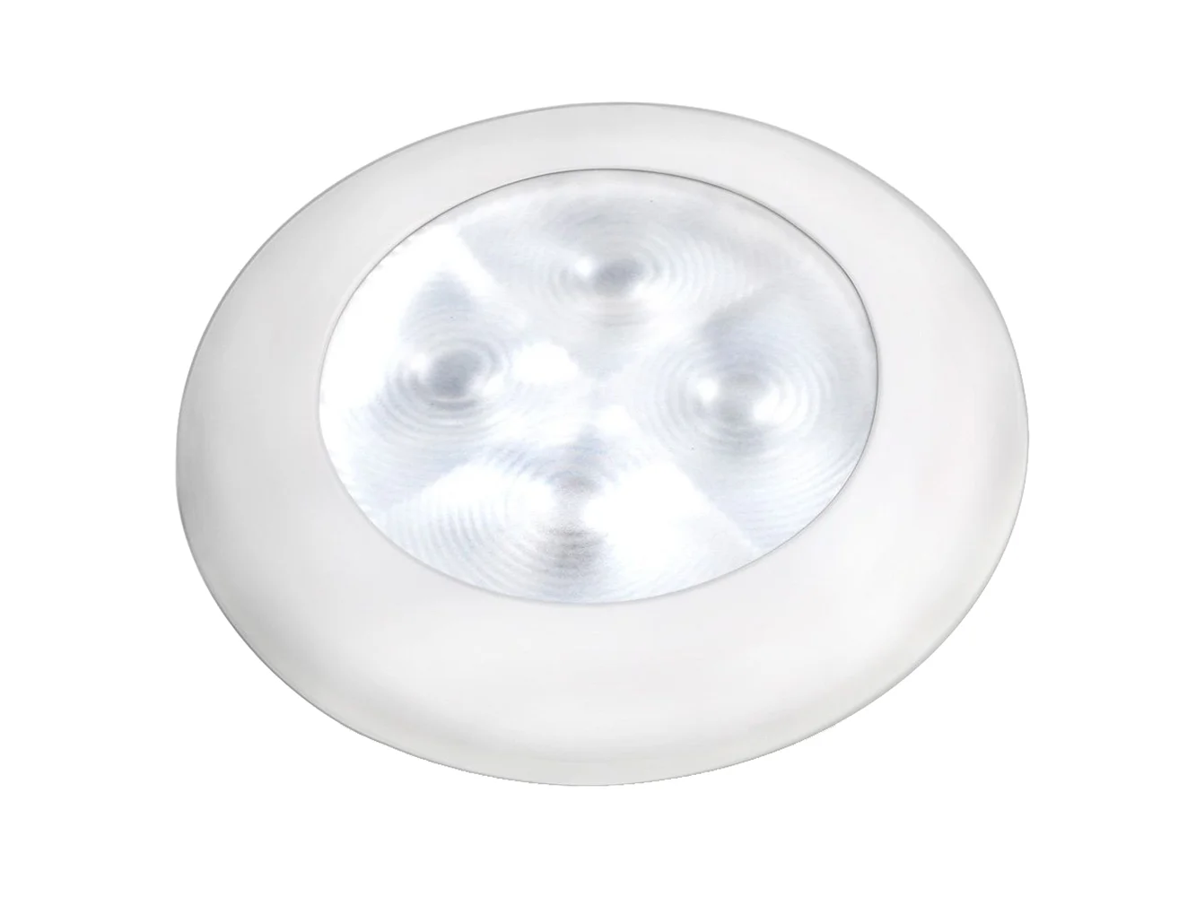 Hella Marine Slim Line LED 'Enhanced Brightness' Round Courtesy Lamp - White LED - White Plastic Bezel - 12V