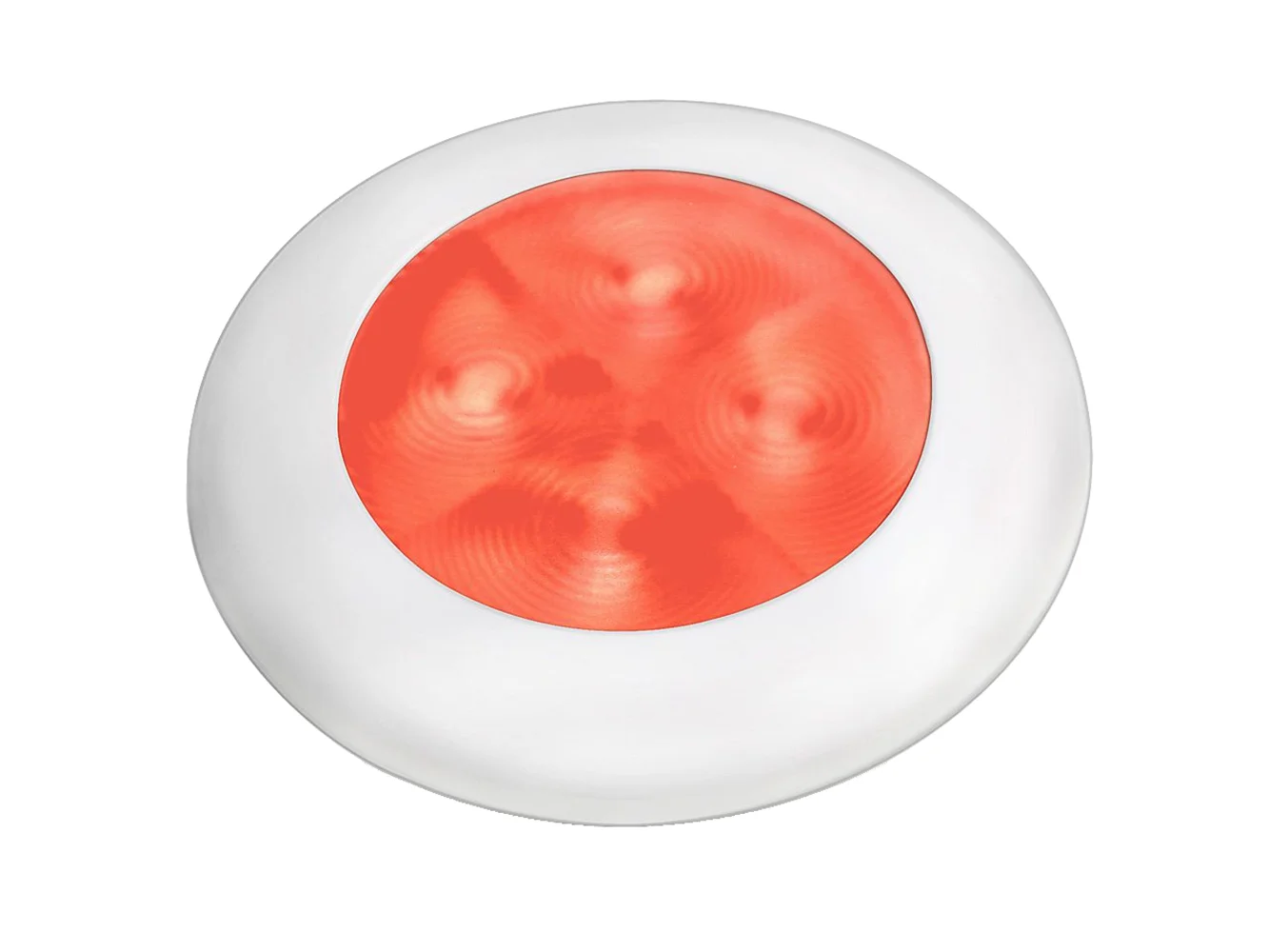 Hella Marine Slim Line LED 'Enhanced Brightness' Round Courtesy Lamp - Red LED - White Plastic Bezel - 12V